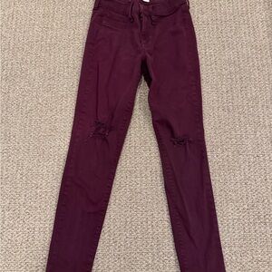 Gap Burgundy Distressed Women’s Skinny Jeans - Size 26
